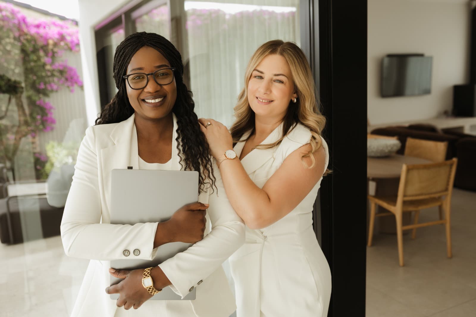 Loveness Matemera with a client at a property